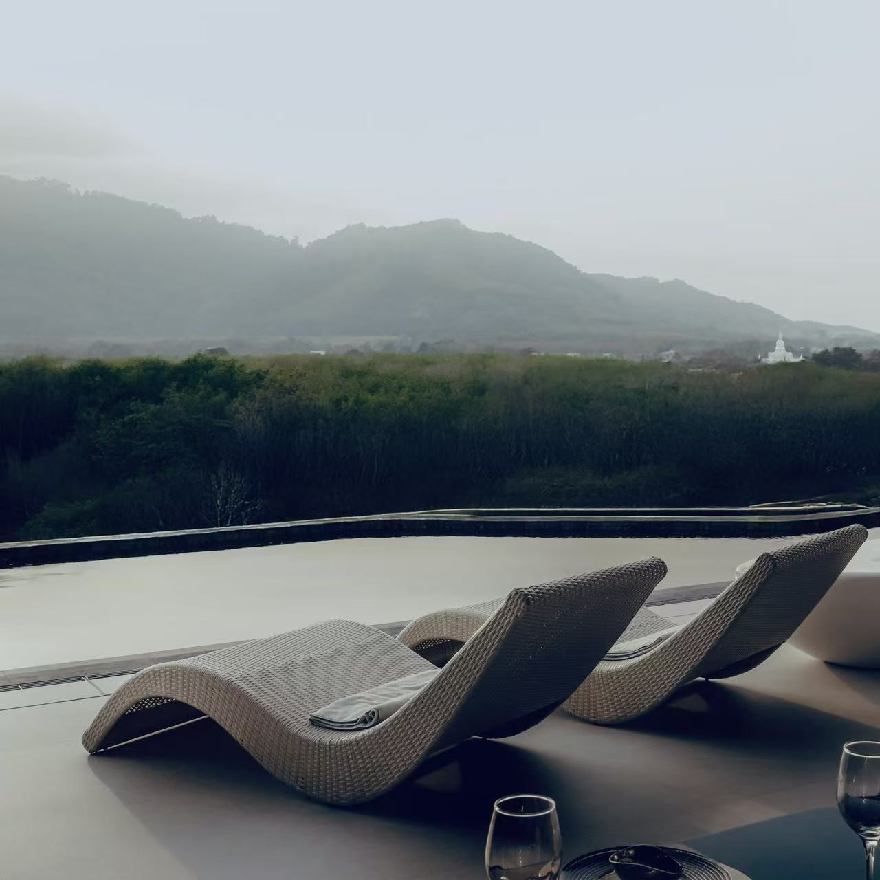 Phuket Villa — pool terrace at dusk